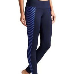 Athleta Swim Surfing Tights Swimming Pants Sun Protection Black White Stripe Md